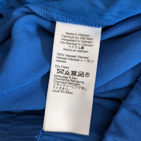 J. Crew Womens 14 Blue Satin Wide Leg Pull On Pants NWT Preppy Vacation Resort - Picture 8 of 8